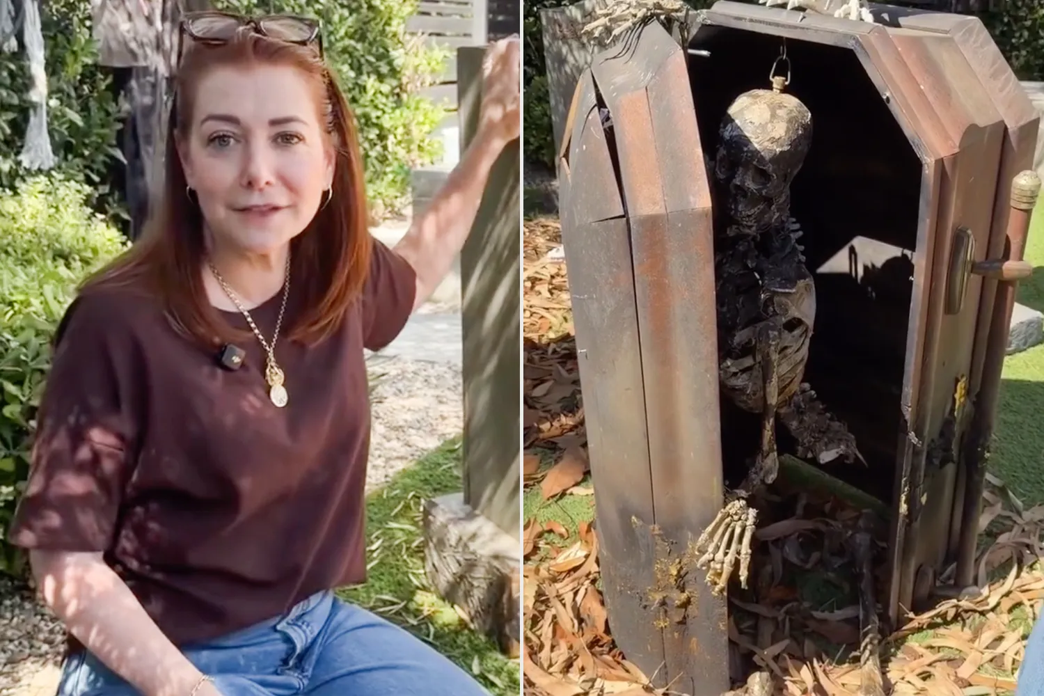 Alyson Hannigan uses real ‘Buffy’ set pieces as Halloween decoration