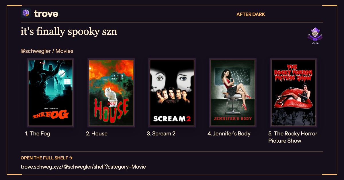 five halloween movie nights, depending on the damage you want